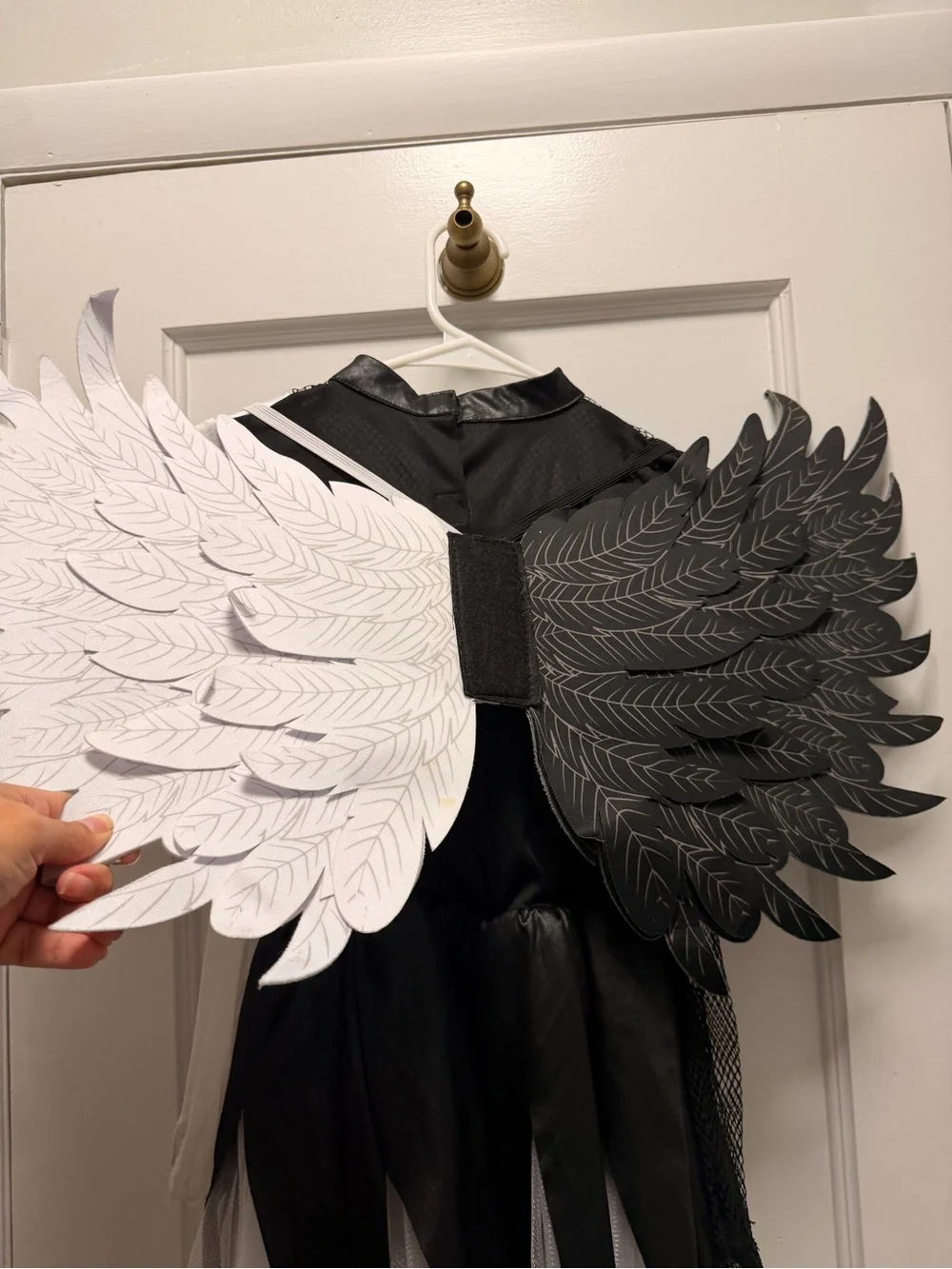 Amscan Child Twisted Angel White/Black Dress Halloween Costume with Wings